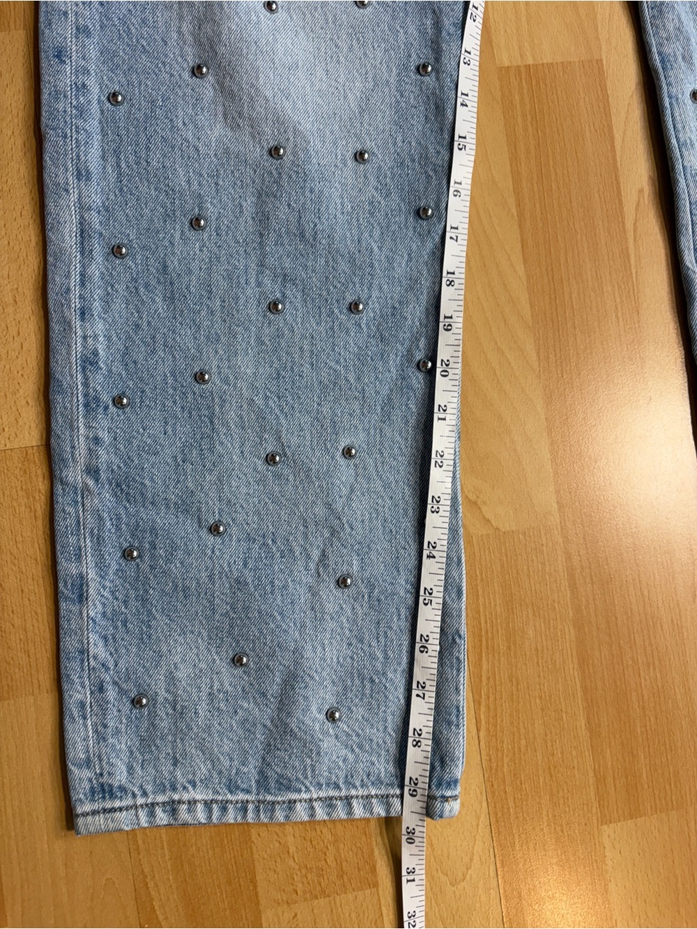 pistola NWT Lexi Bowed Barrel Leg Jean in Aries Studded 25 - Picture 12 of 12